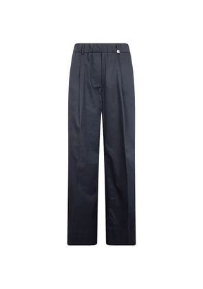Myths elasticated-waistband pressed-crease trousers - Blue