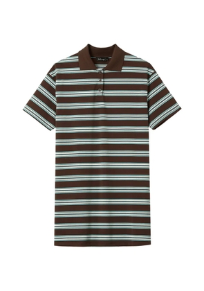 tout a coup horizontal-striped polo mini dress - Brown