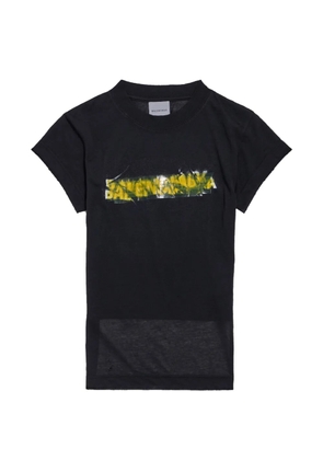 Balenciaga Messy Spray logo-print side-slit T-shirt - Black