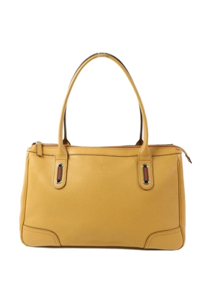 Gucci Pre-Owned Web-detail leather tote bag - Yellow