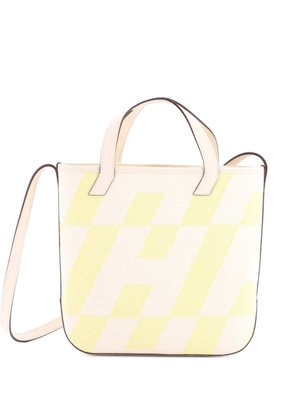 Hermès Pre-Owned Cabas H en Biais Tote Canvas with Leather 27 shoulder bag - Yellow