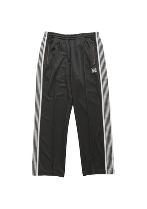 Needles side-stripe butterfly-embroidered track pants - Black