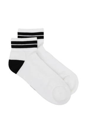 Zegna stripe-trim ankle socks - White