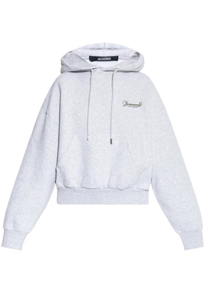 Jacquemus logo-embroidered hoodie - Grey