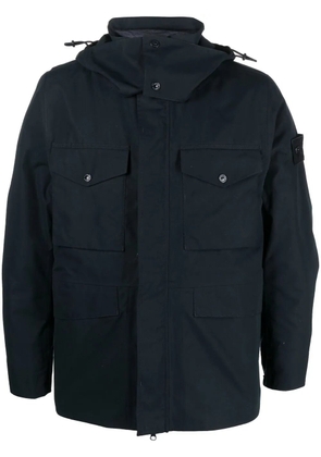 Stone Island feather-down hooded jacket - Blue