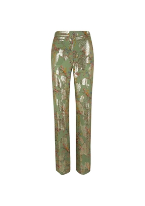 Valentino Garavani floral-pattern trousers - Green
