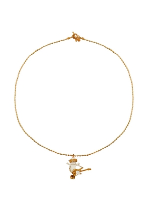 Gem Kingdom Rock-A-Bye Baby porcelain-pendant necklace - Gold