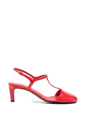 Plan C patent-leather T-bar pumps - Red