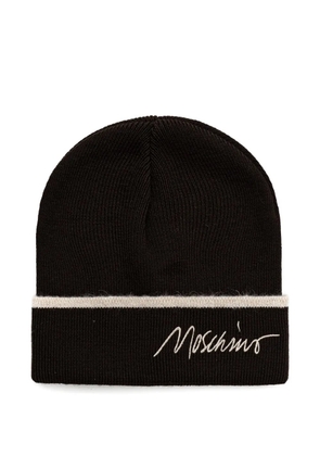 Moschino logo-embroidered beanie hat - Brown