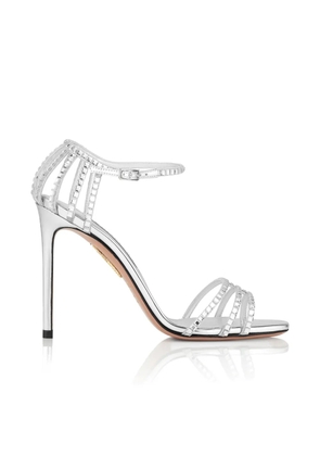Aquazzura Sensation Crystal heeled sandals - Silver