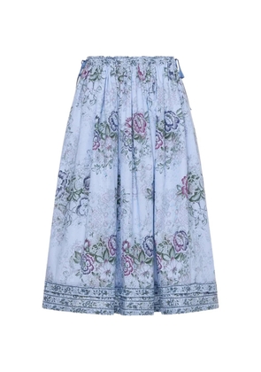Pierre-Louis Mascia floral-print drawstring midi skirt - Blue