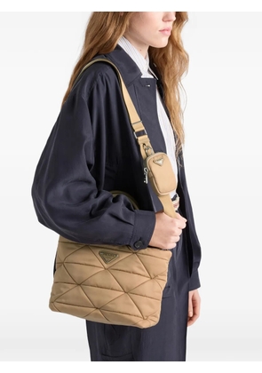 Prada small padded Re-Nylon tote - Neutrals