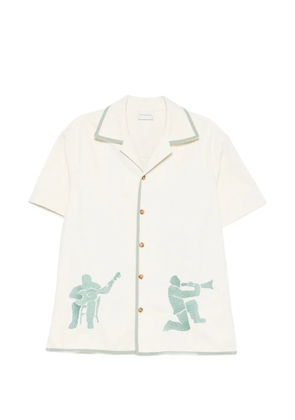 Drôle De Monsieur embroidered shirt - Neutrals