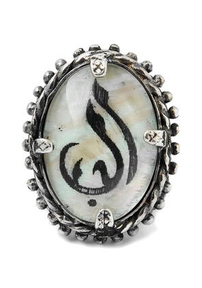 Gem Kingdom engraved mother-of-pearl ring - Silver
