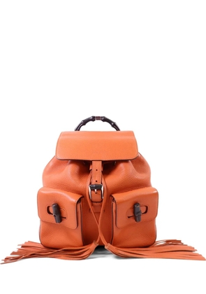 Gucci Pre-Owned Bamboo leather backpack - Orange