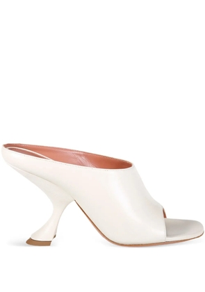 Amina Muaddi 90mm Uma mule - White