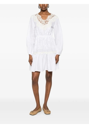 Ermanno Scervino lace-embellished mini dress - White