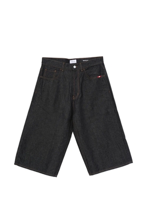 AMISH Raw contrast-stitch denim shorts - Blue