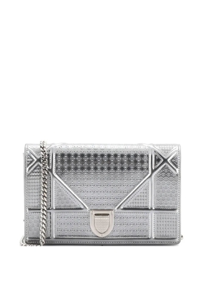 Christian Dior Pre-Owned Diorama Wallet on Chain Cannage Embossed Calfskin clutch bag - Silver