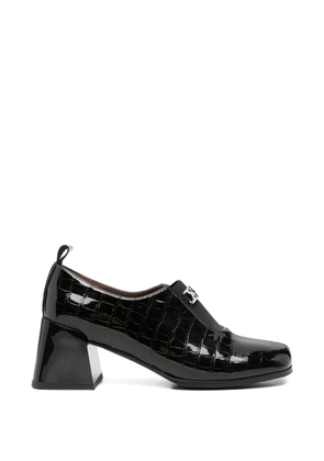 LINDA BAUMANN crocodile-embossed leather pumps - Black