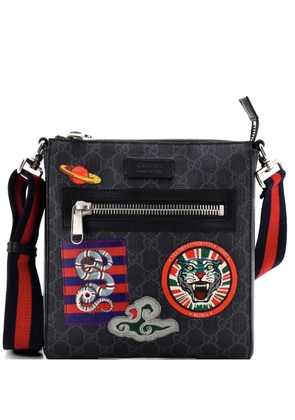 Gucci Pre-Owned Night Courrier Zip Messenger GG Coated Canvas with Applique Small crossbody bag - Black
