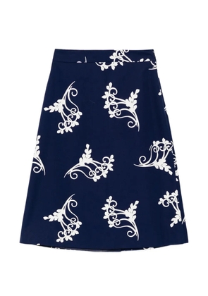 Prada Pre-Owned fan-print A-line skirt - Blue