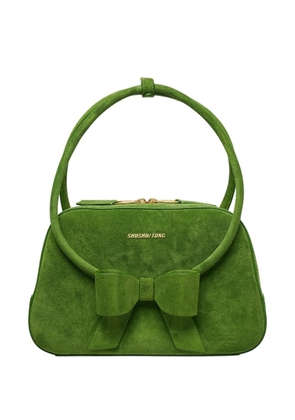 SHUSHU/TONG bow-detail ring-handle shoulder bag - Green