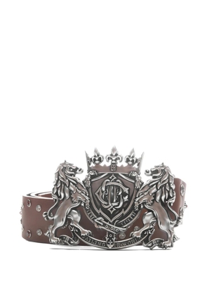 BIRTH OF ROYAL CHILD lion-medal crystal-embellished belt - Neutrals