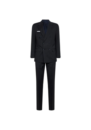Kiton double-breasted virgin wool suit - Blue