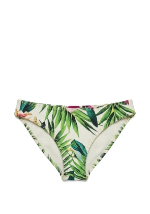 Del Maar tropical-print crochet-knit bikini bottoms - Green