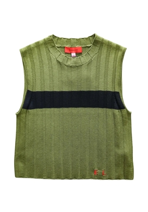Eckhaus Latta ribbed-knit striped top - Green