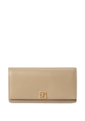 Calvin Klein logo-plaque grained wallet - Neutrals