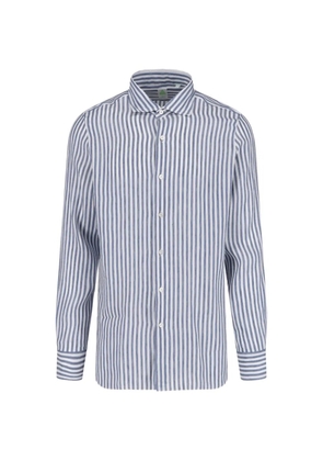 Finamore 1925 Napoli striped long-sleeve shirt - Blue