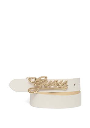 GUESS USA logo-plaque belt - White