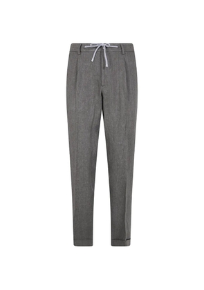 Barba drawstring-waist pressed-crease trousers - Grey