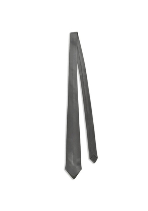 Brunello Cucinelli Monili-embellished satin tie - Grey