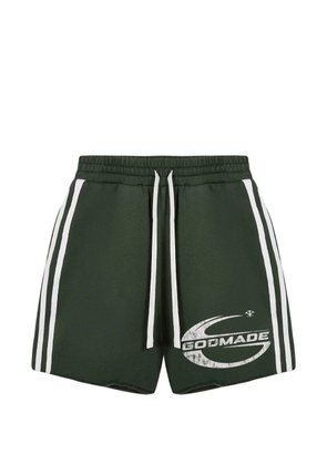 GODMADE Imperial logo-print side-stripe shorts - Green