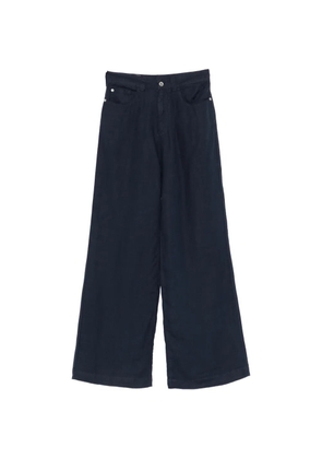 Emporio Armani wide-leg linen trousers - Blue