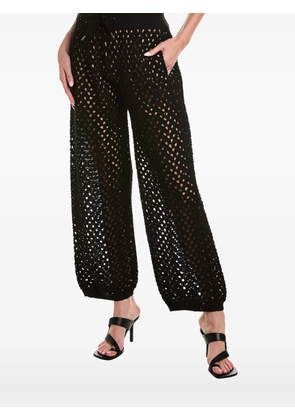 Brunello Cucinelli open-knit drawstring trousers - Black