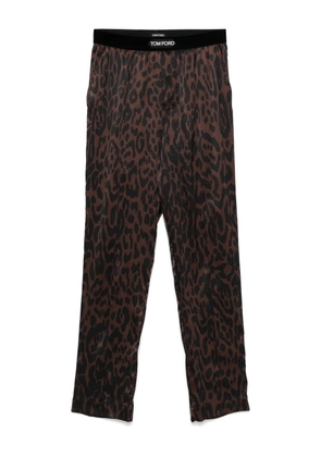 TOM FORD cheetah print pajama trousers - Brown