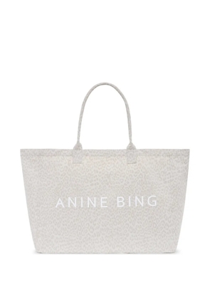 ANINE BING leopard-print canvas tote bag - Neutrals