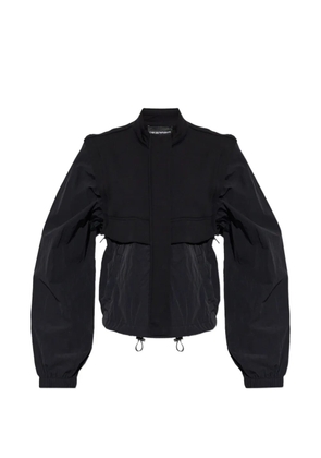 Emporio Armani detachable-sleeve drawstring-hem jacket - Black