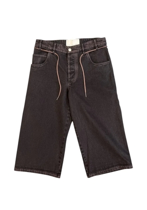 Song For The Mute fade-effect drawstring denim shorts - Black