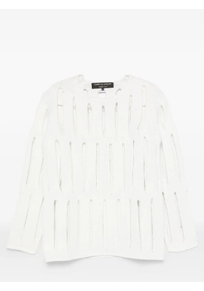 Comme des Garçons Homme Plus cut-out knit sweater - White