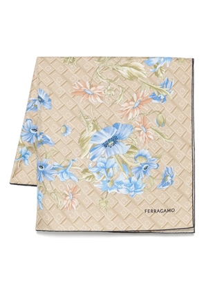 Ferragamo Gancini-print scarf - Neutrals