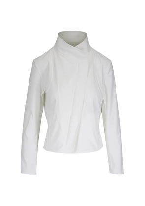 KZ_K STUDIO high-neck wrap-front jacket - White