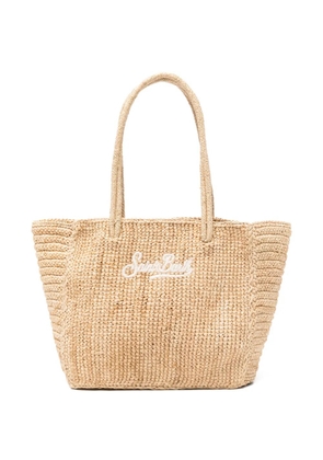 MC2 Saint Barth logo-embroidered woven tote bag - Neutrals