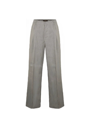 Moorer Ofilia pinstripe pleated trousers - Grey