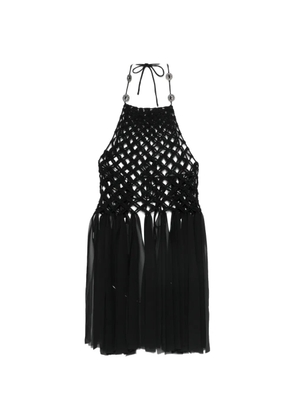 PINKO macramé-knit top - Black