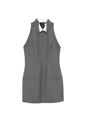 AO YES contrast-collar sleeveless dress - Grey